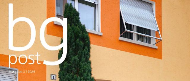 Cover der bg-post Nr. 168 mit einem Hausfassaden-Bild von ketty Bertossi