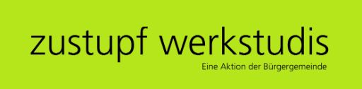 grün-Kopie.jpg Claim "Zustupf Werkstudis, eine Aktion der Bürgergemeinde" auf grünem Hintergrund